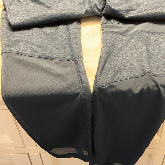 Gaiam Yoga Pants Sz Medium Blue/Dark Turquoise Stretch Leggings Mesh Panels - Picture 5 of 6